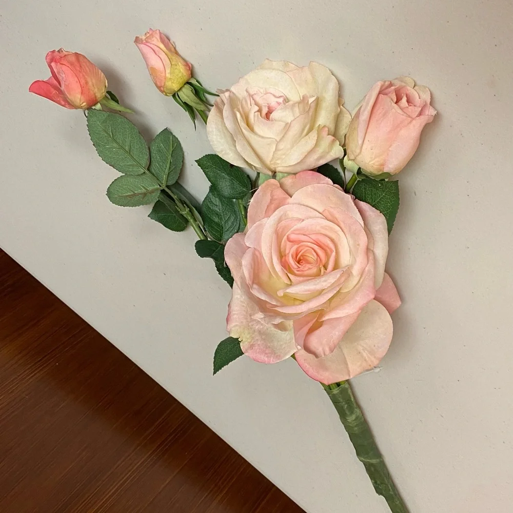 Home Interiors And Gift faux Pink Roses bouquet